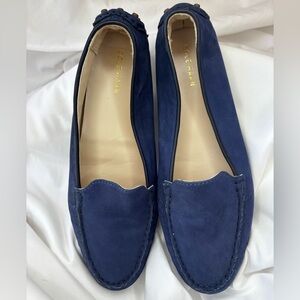 Cole Haan Hanneli Driver II Womans Sz 8.5 Twilight Blue Nubuck Driving Moccasin